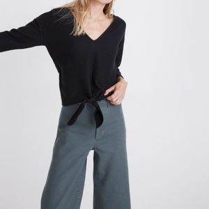 NWT Madewell Plus Long Sleeve Tie Front Top 3X